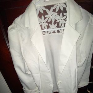 White Jacket w/ Floral Lace Detail